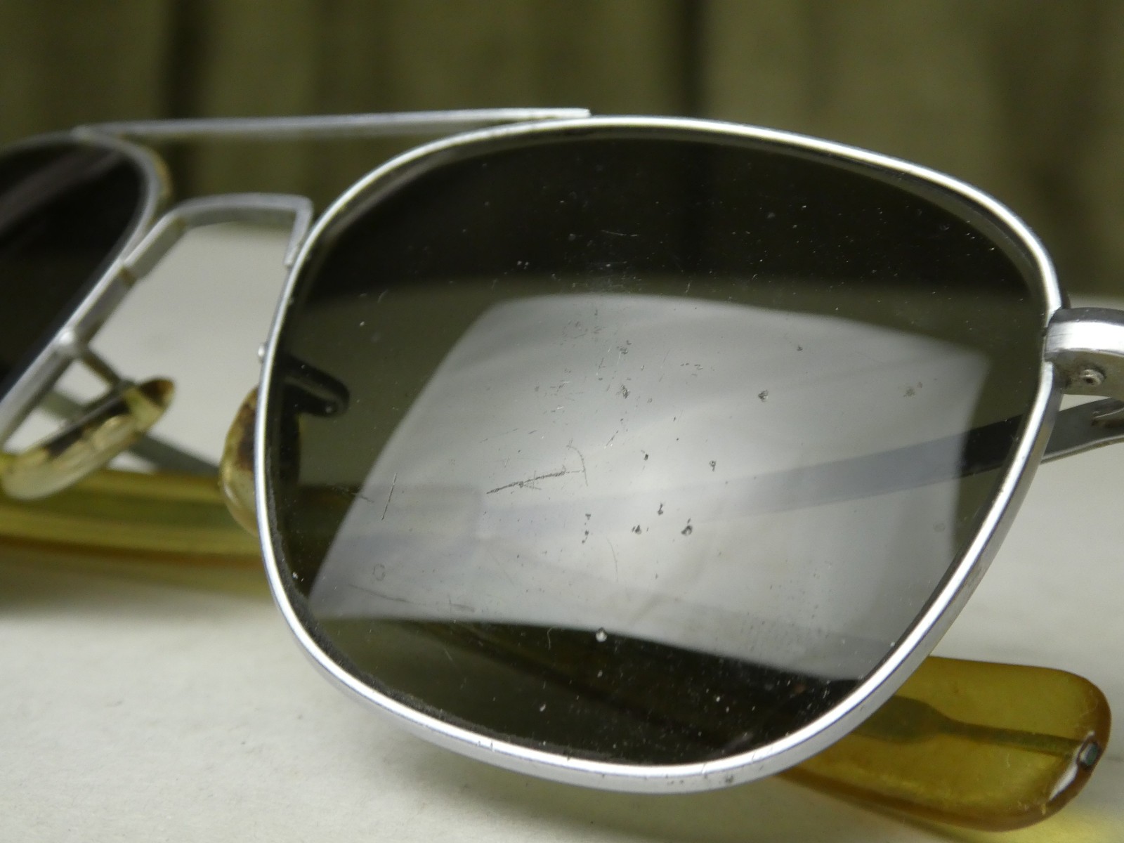 Vintage Randolph Engineering USA Aviator Sunglasses 5 1/2 Silver – FRAMES ONLY