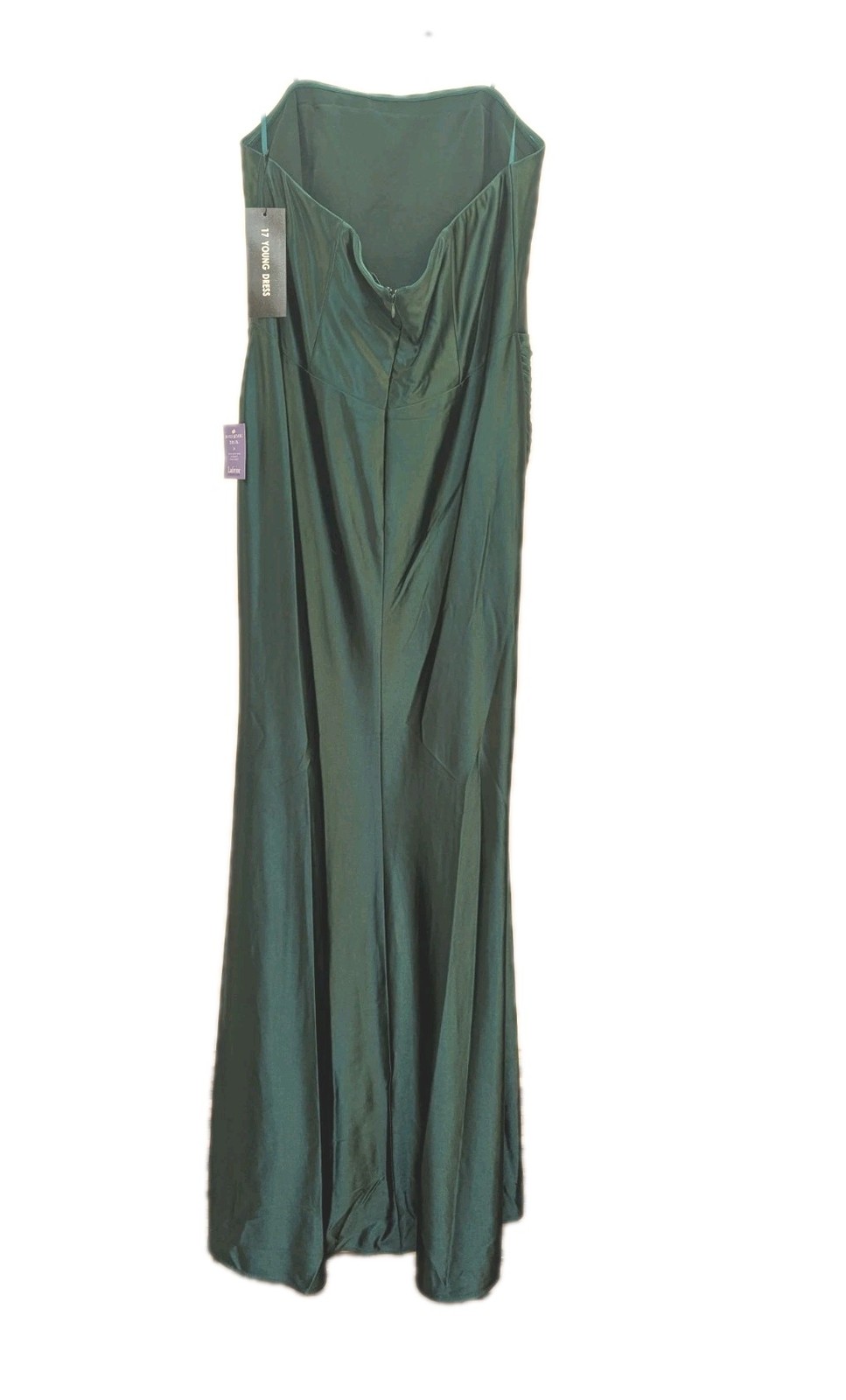 Prom Dress Ladivine by Cinderella Divine Maxi Emerald Green Satin NWT 2XL