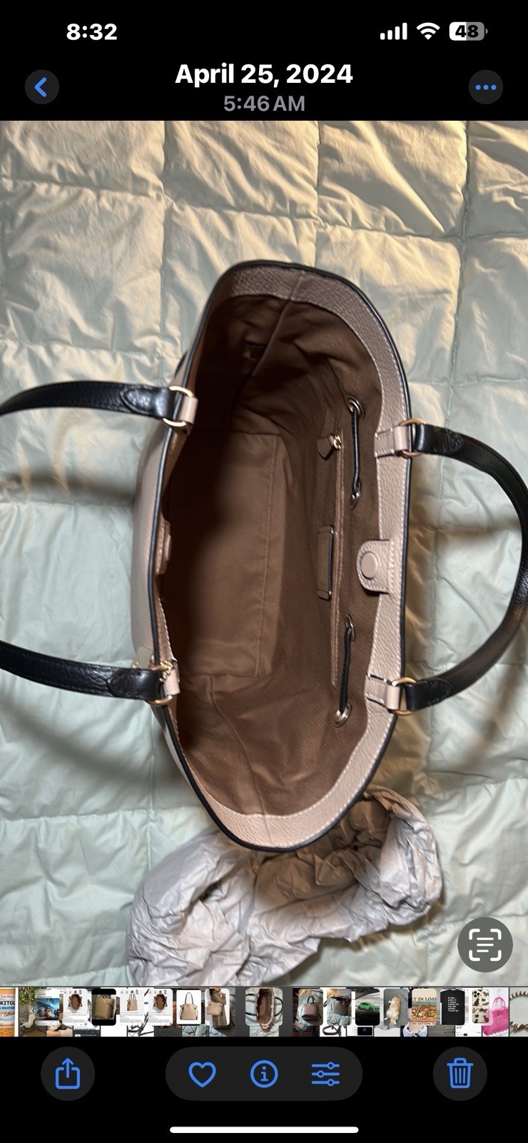 Coach Andy Tote Taupe