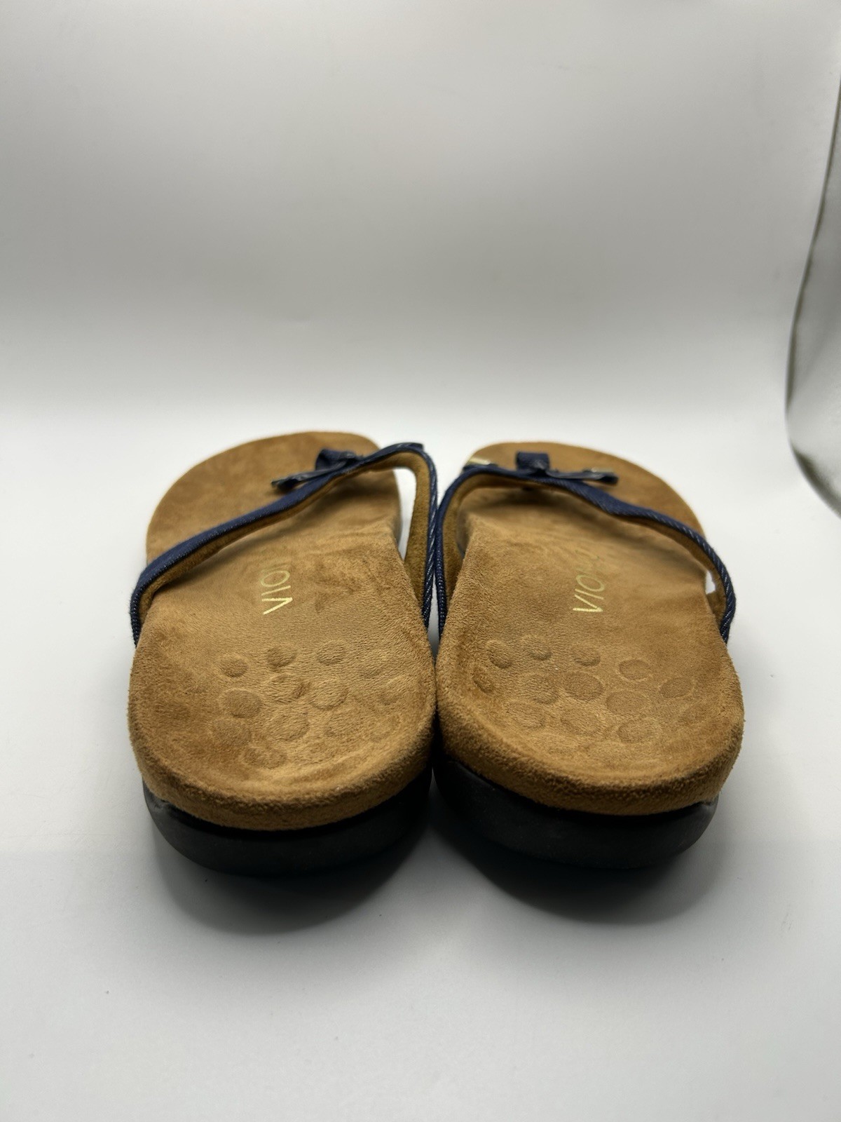 Vionic Bella II Women’s Sandals Denim Strap Bow Ortho Flip Flops Size US 6