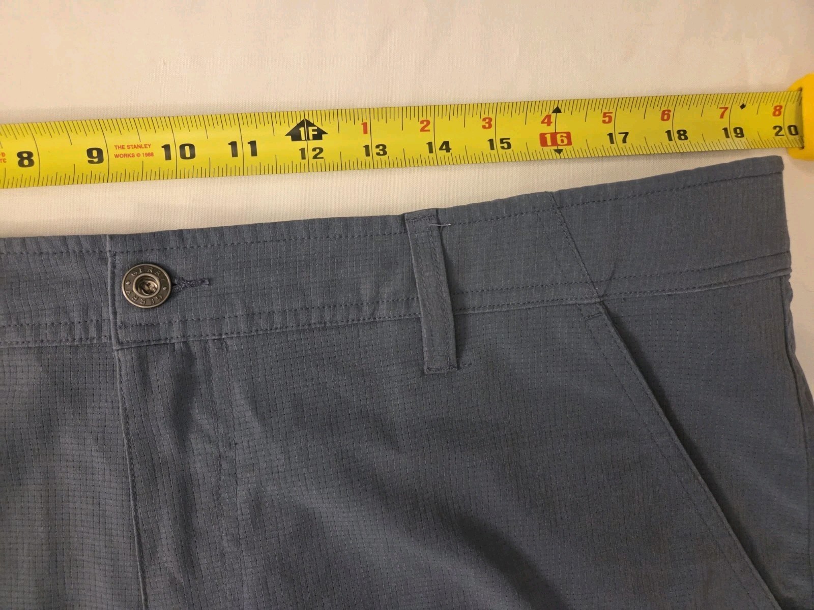 Gerry Men’s Gray/BluePolyester Ripstop Chino Shorts 38 Solid [1112]