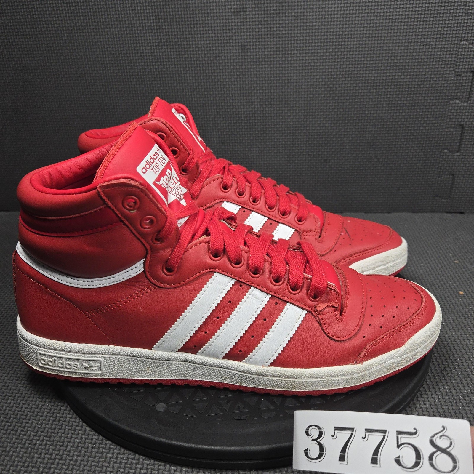 Adidas Top Ten Hi Shoes Mens Size 9.5 Red Basketball High Top Sneakers EE7530