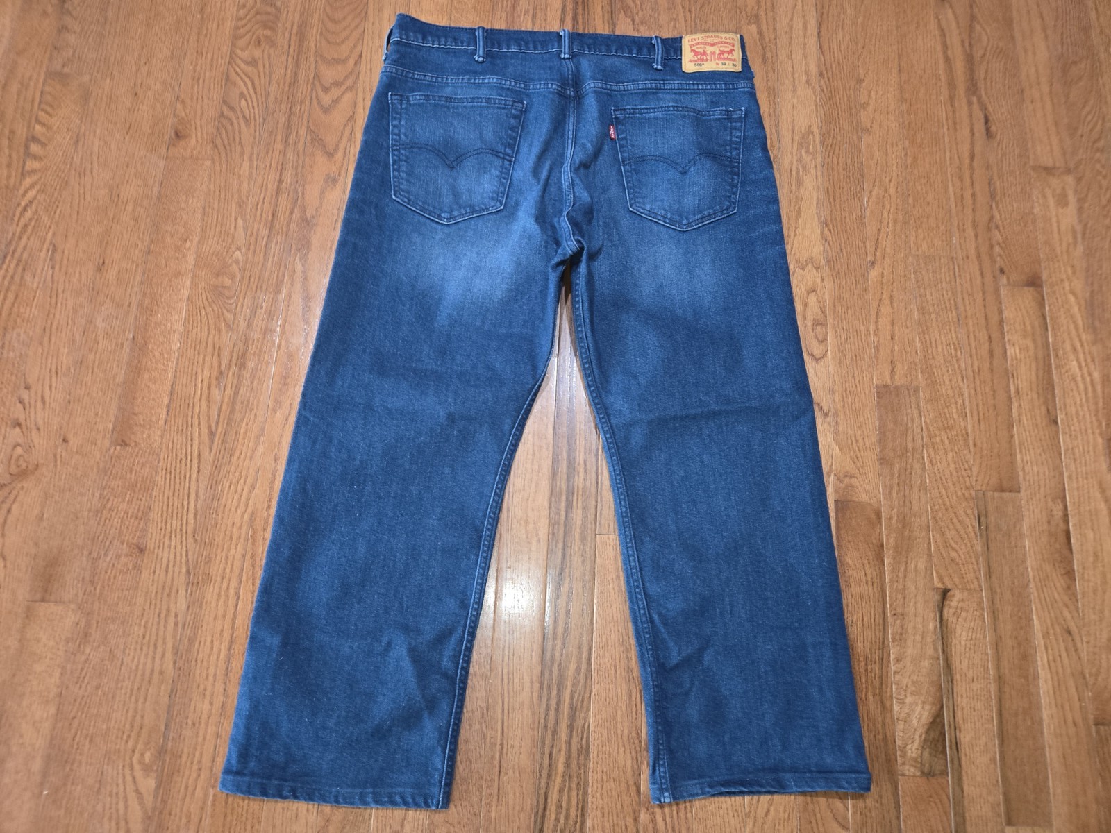 MENS LEVI’S 569 38X30 (FIT 38X28) LOOSE STRAIGHT FIT DARK BLUE JEANS A+ HEM JOB