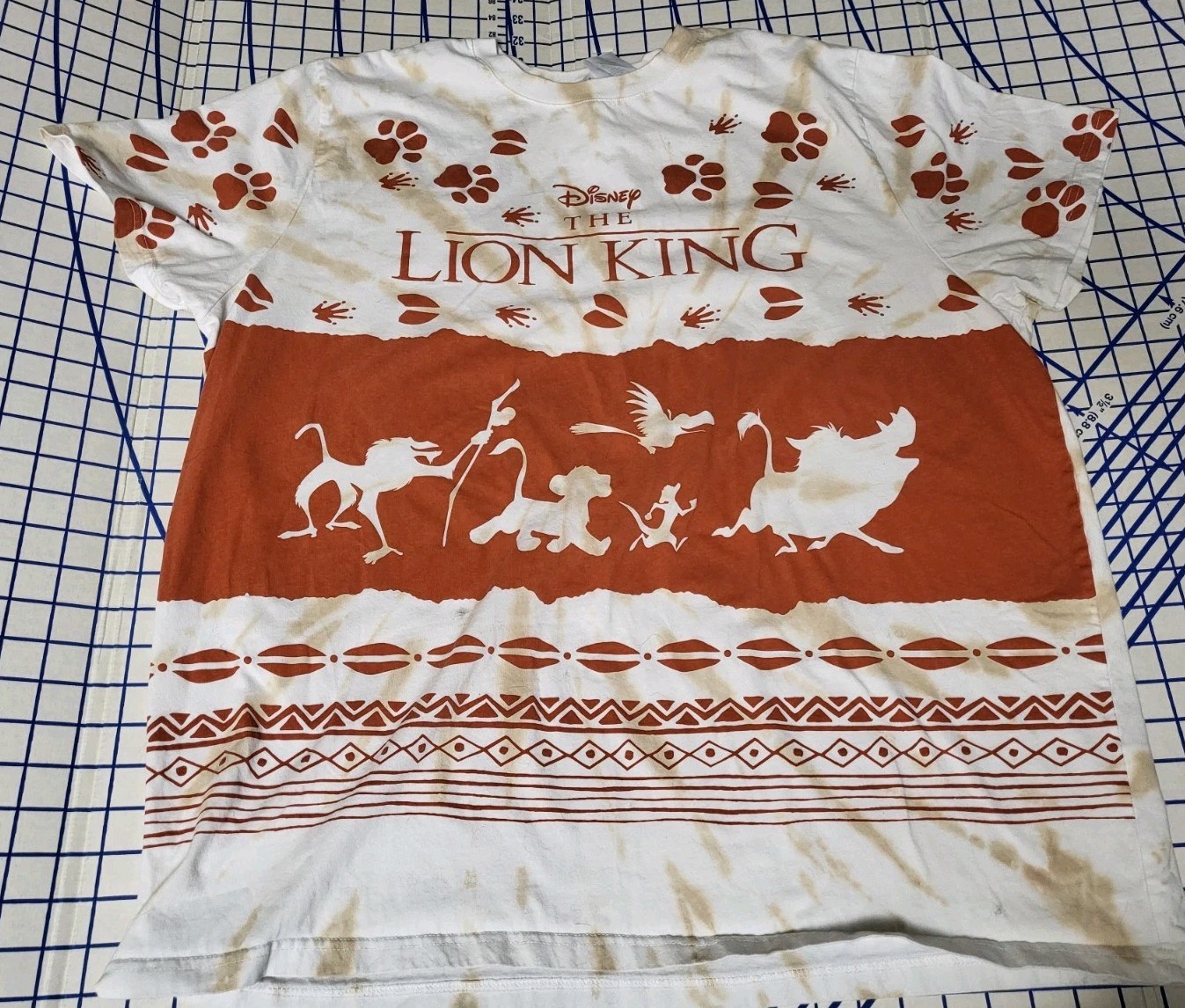 The Lion King Shirt Simba Pumbaa Tie Dye Parks Disney Women XXL White Red