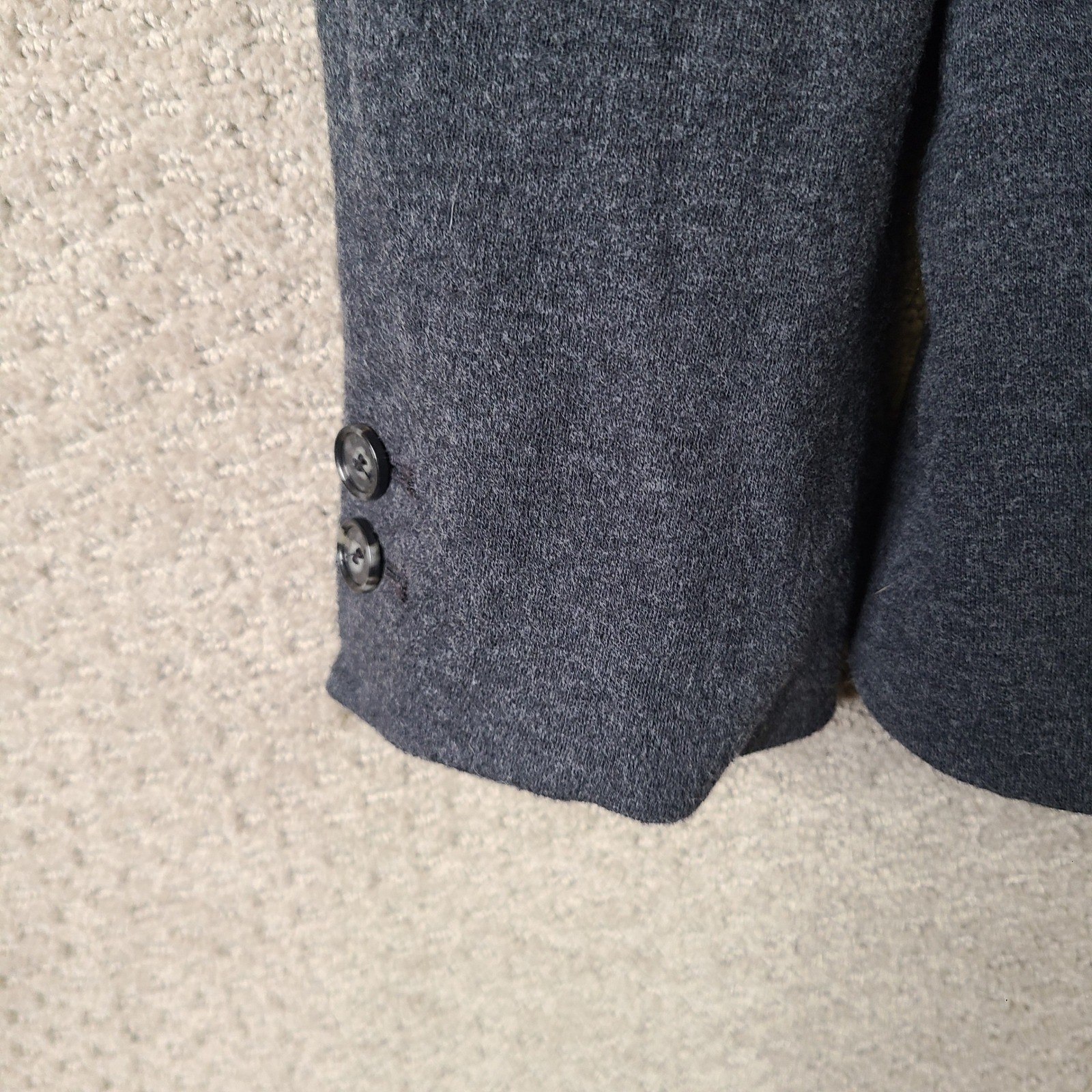 LOFT Jacket Womens 6 Gray Knit Blazer Single Button Work Career Office Cotton