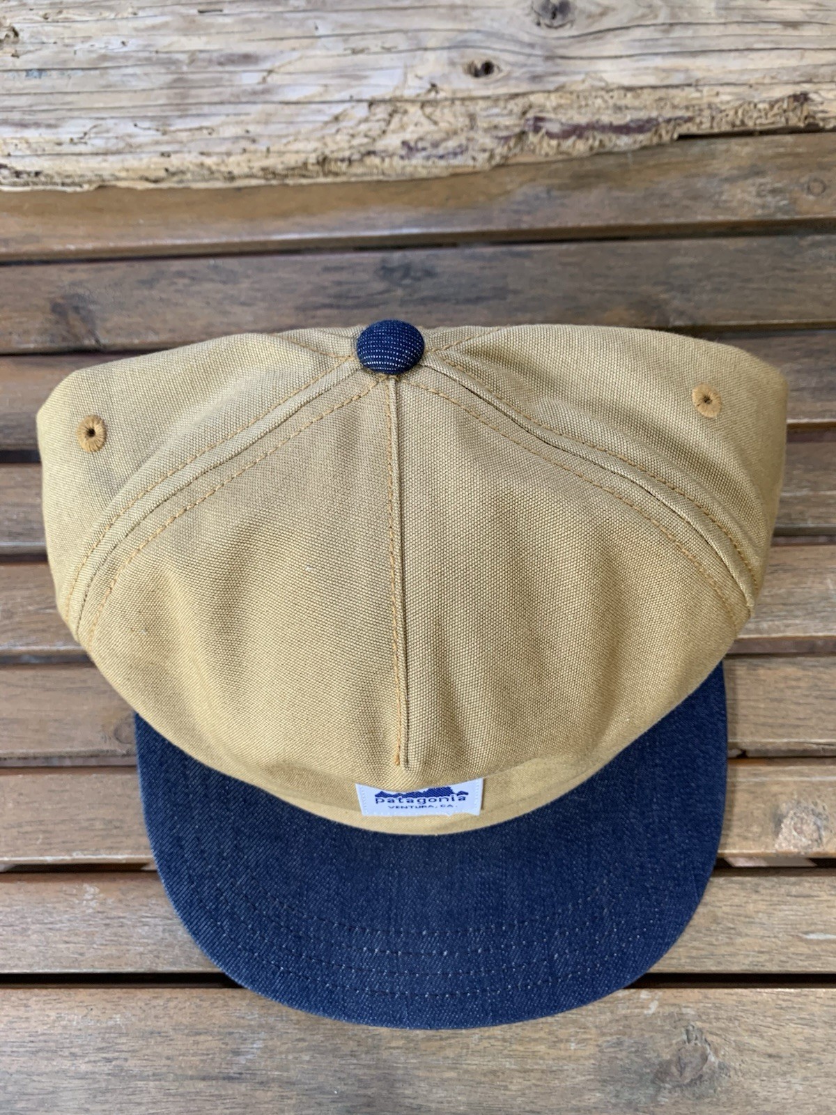 Patagonia Beige & Blue Ranger Cap Snapback Hat Cap One Size Adjustable NetPlus