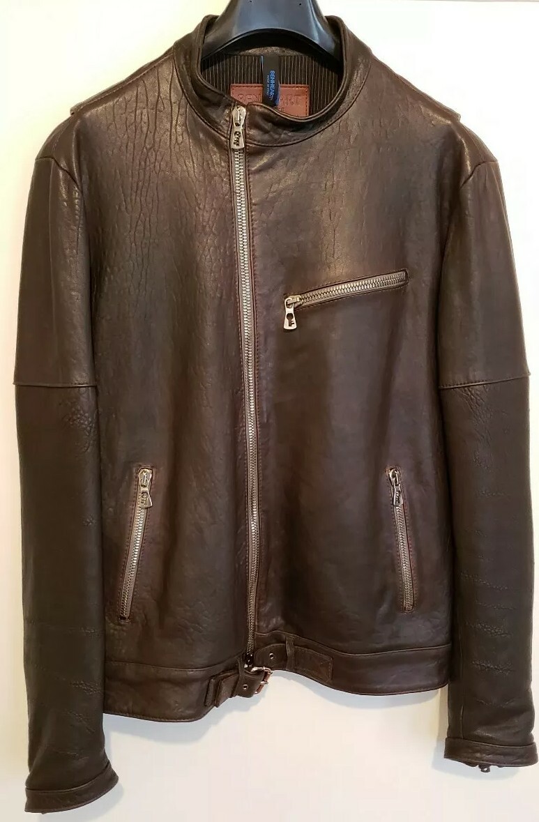 Benheart Pino Nuova Zelanda Lambskin Cafe Racer Leather Jacket Sz. M/L US40 EU50
