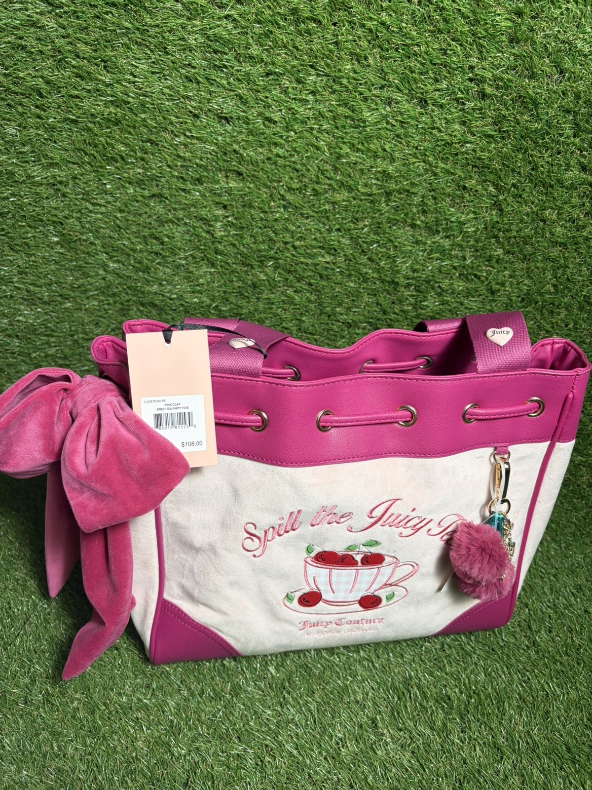 Juicy Couture Sweet Tea Party Tote Bag Pink Clay