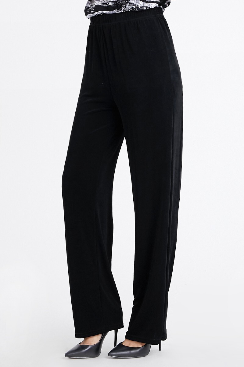 Travel Knit Pants, NEW, comfy Acetate/Spandex, Elastic waist, Black #500