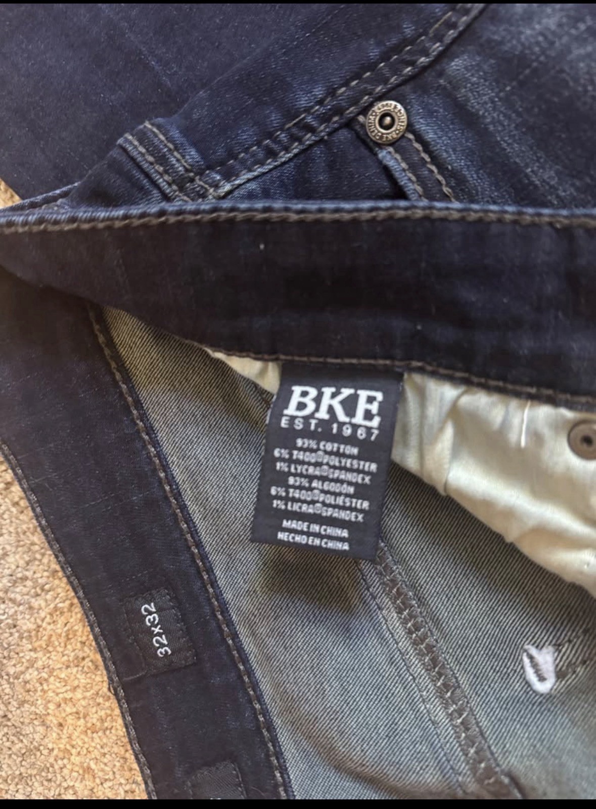 BKE Jake Men’s Straight Jeans 32×32 Blue