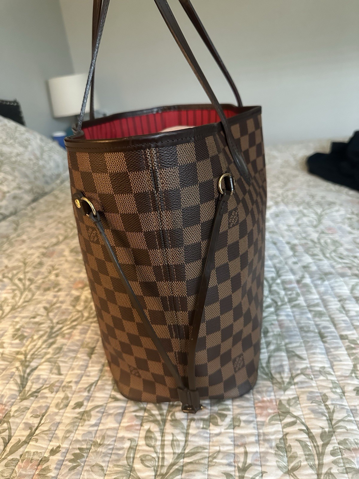 Authentic Louis Vuitton Neverfull Mm Damier Ebene Tote Shoulder Bag Beautiful!