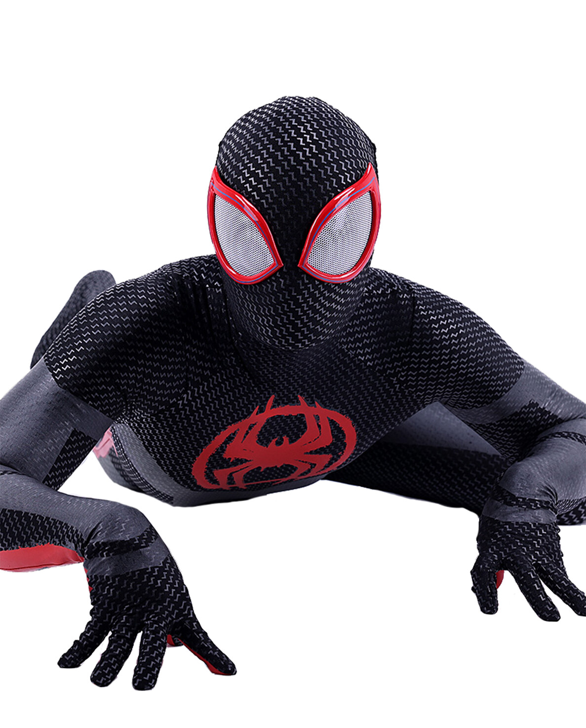 Upgraded Miles Morales Spiderman Jumpsuit Armor Suit Costume Cosplay Halloween