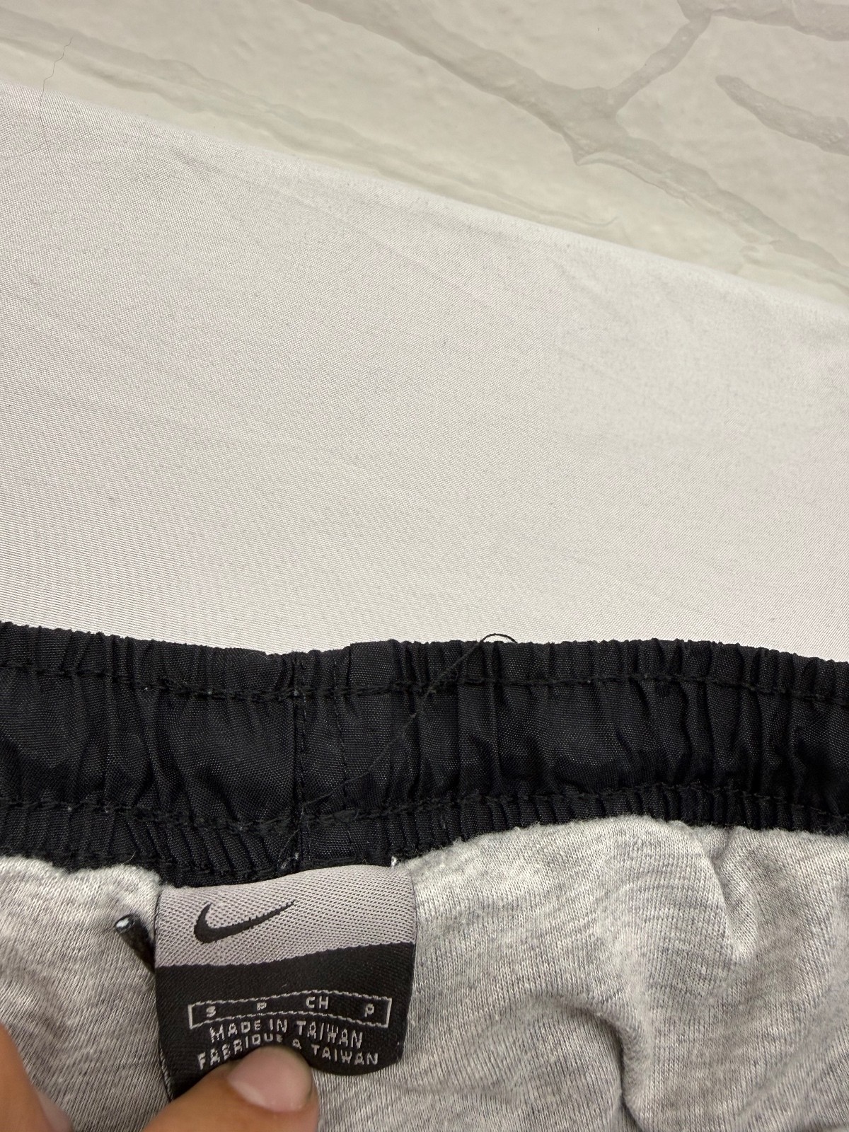 Vintage Nike Grey Tag Cargo Track Pants Black White Striped Baggy S