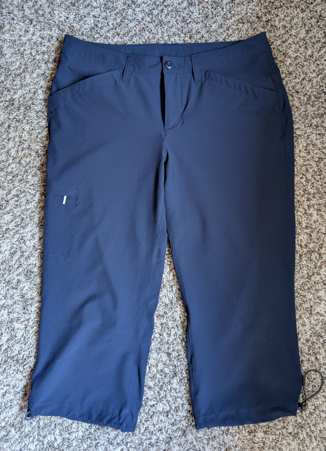 Eddie Bauer Womens 6 Blue Rainier Capri Cropped Hiking Pants Utility Outdoor NWT