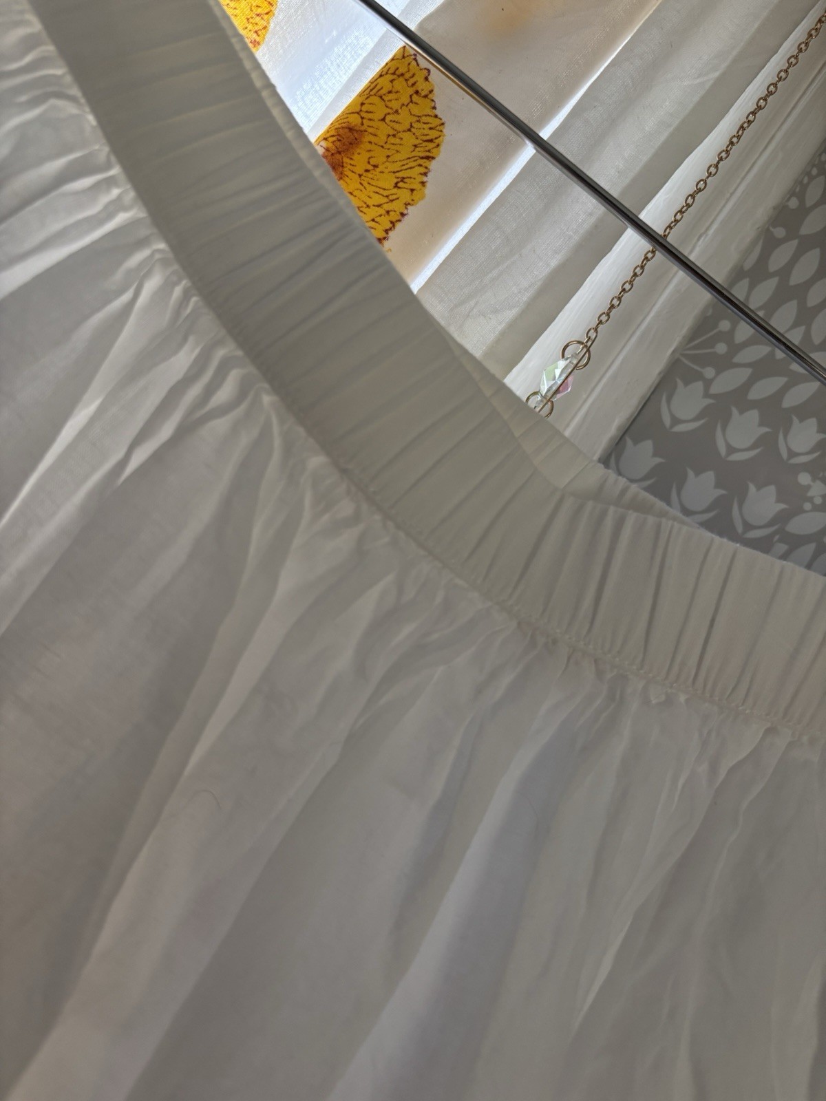 Lucky Brand White Cotton Bubble Hem Maxi Skirt Size Large