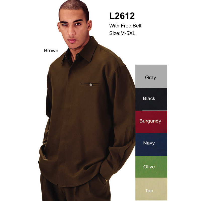 Milano Moda/Fortino Landi Men’s Luxurious Walking Suit 2 Piece Set w/Belt L2612B