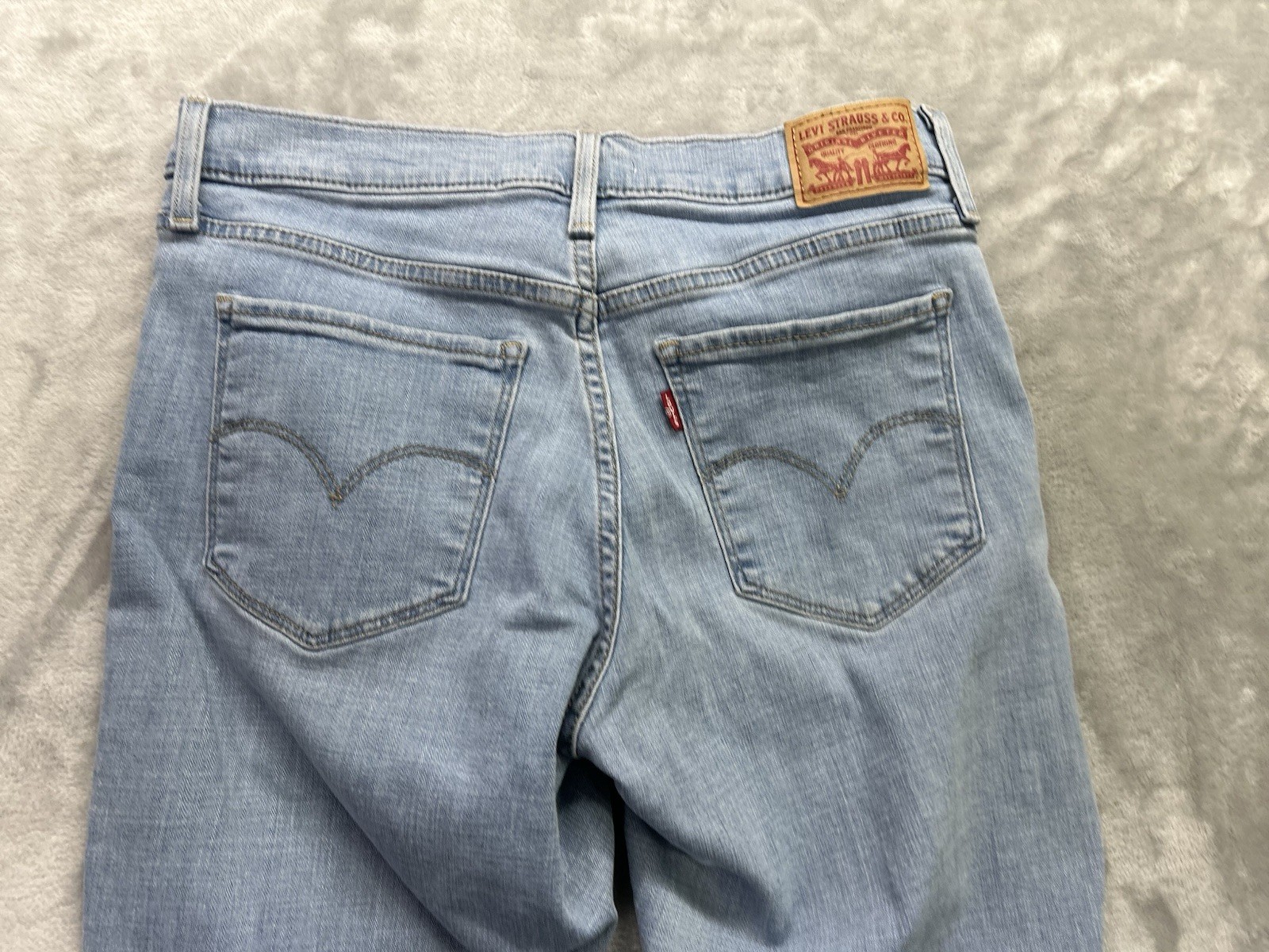 Levis 314 Shaping Straight Jeans Womens Sz 29 Blue Stretch Mid Rise Western