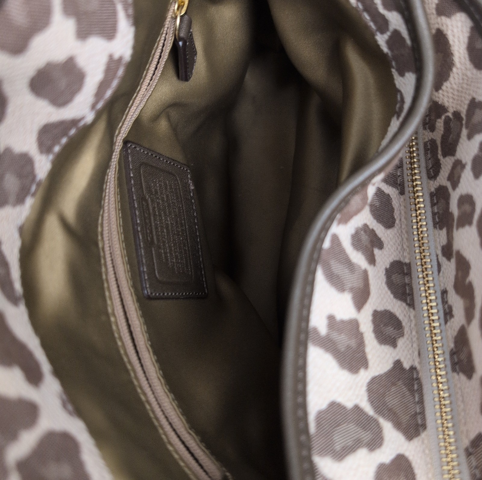 Coach Madison Phoebe Ocelot Leopard Print Beige & Tan Shoulder Bag 27908 *Flaws