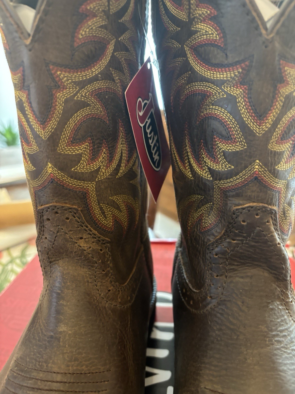 Justin WK4681 Driller Work Boots Size 11D Square Toe Soft Toe Western wear
