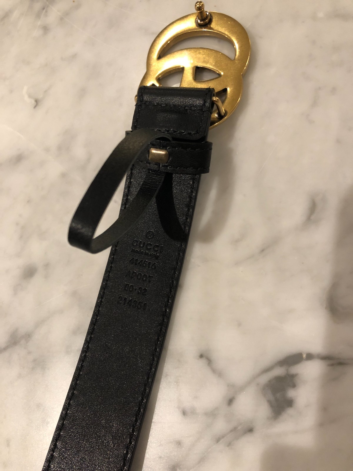 Authentic Gucci GG Buckle Belt Size 80cm Fits 25-28 Waist
