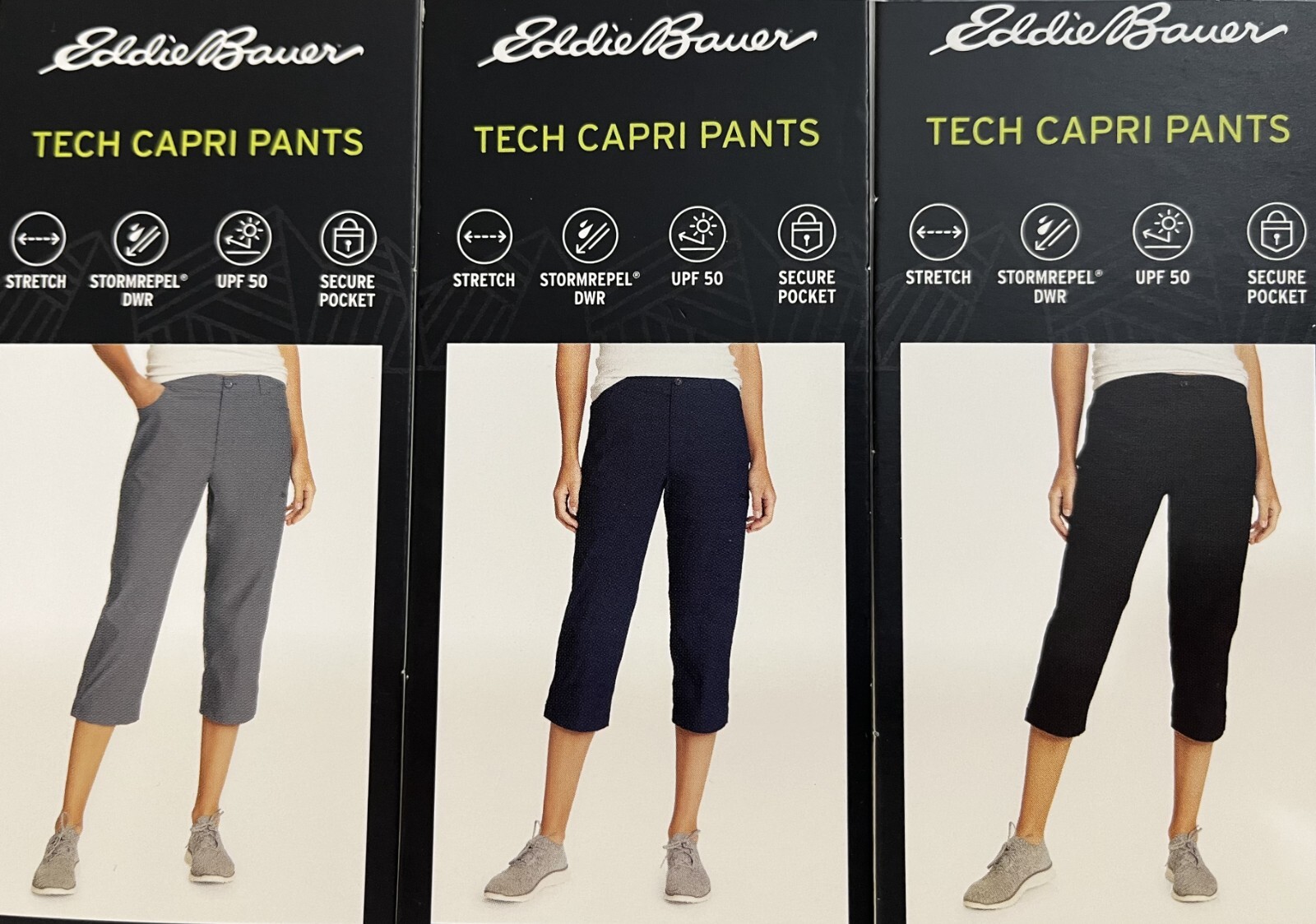 Eddie Bauer Women’s Tech Capri Nylon Outdoors Hiking Sport Pants
