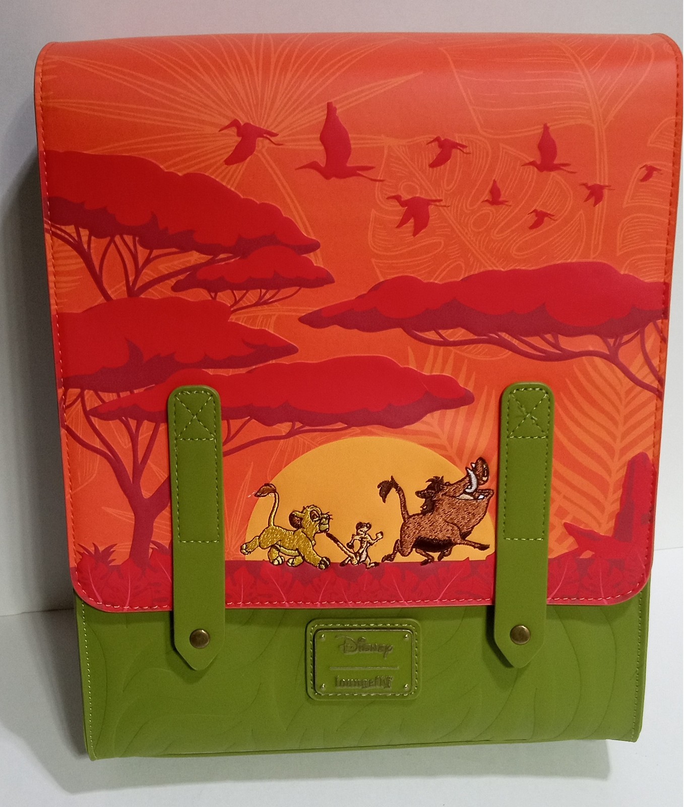 Loungefly Disney Lion King Simba Timon Pumbaa Walking Mini Flap Backpack