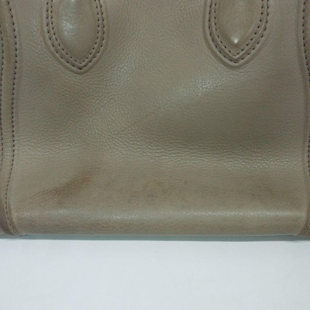 CELINE Luggage Phantom Tote Bag Greige Leather Zip Auth