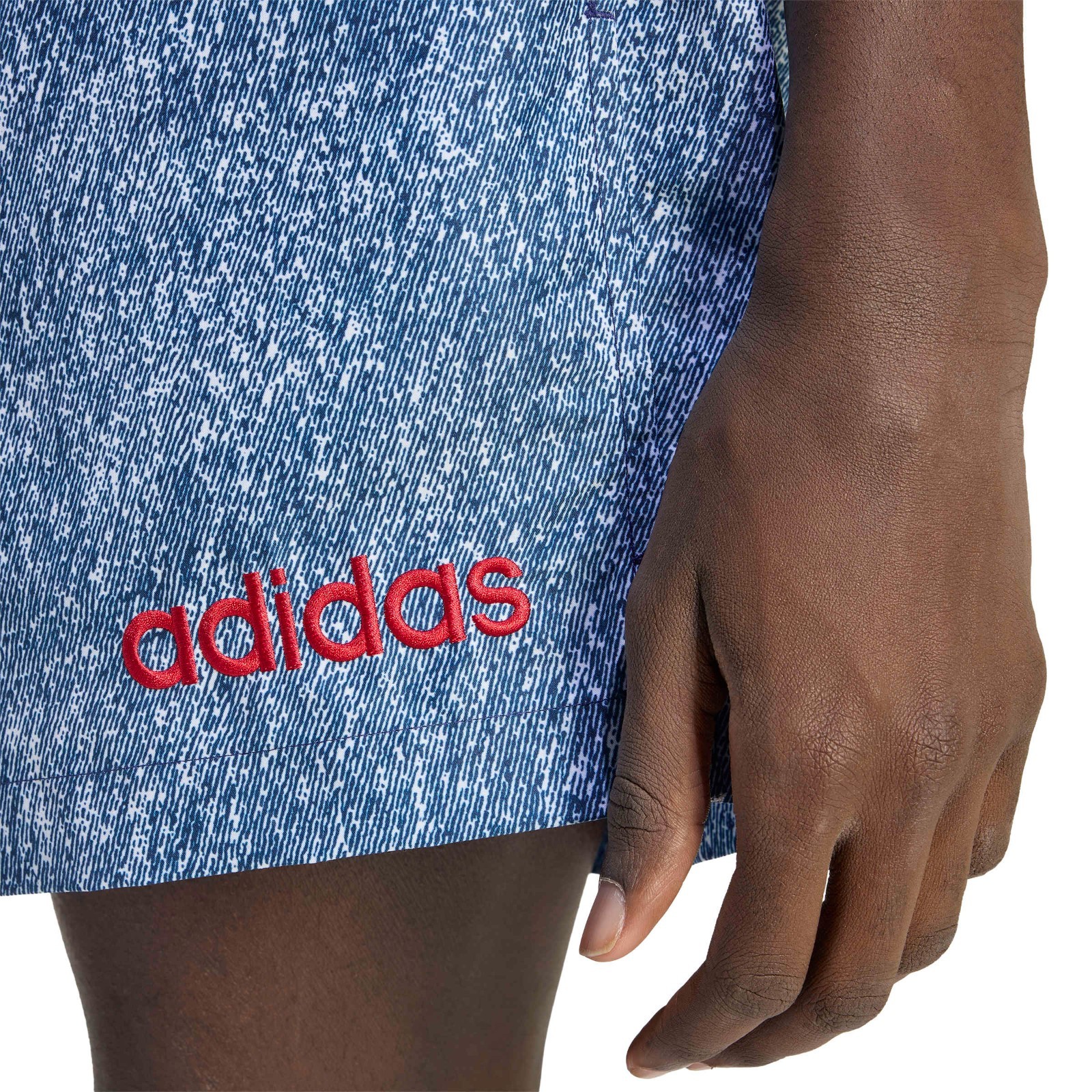 Adidas Originals Men’s (White/Dark Blue) Denim Graphic Shorts KB2804