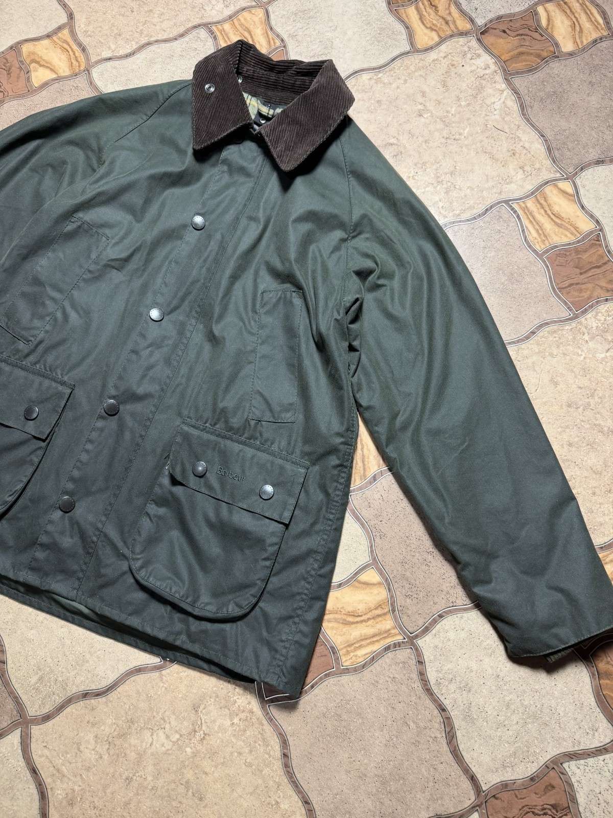 Barbour Bedale A320 Men Waxed Cotton Jacket Olive Green Coat England C3691