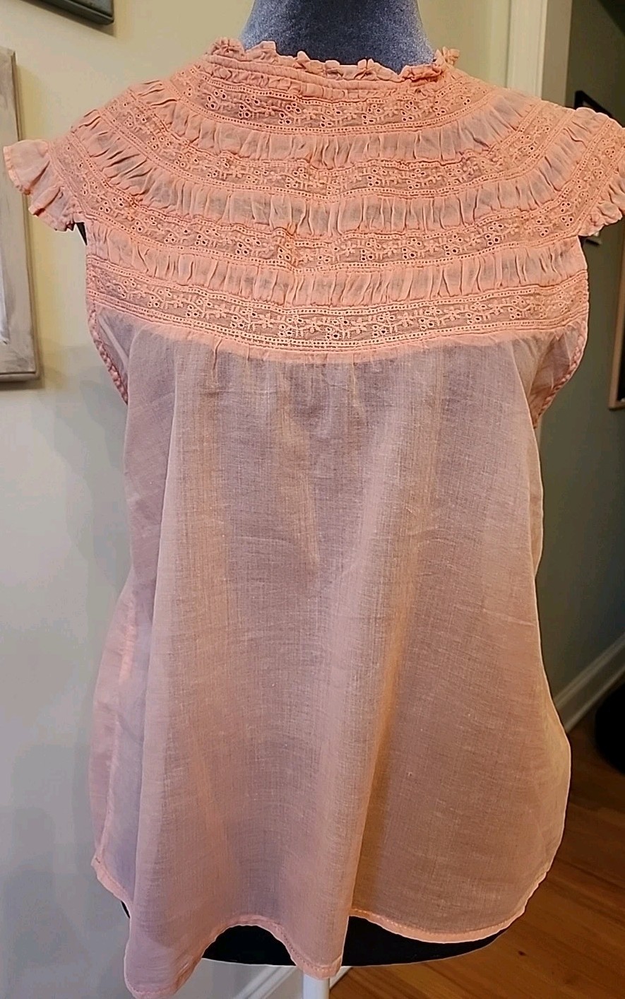 Dear John Top Smocking 100% Cotton New W Tags Super Lightweight Size Small