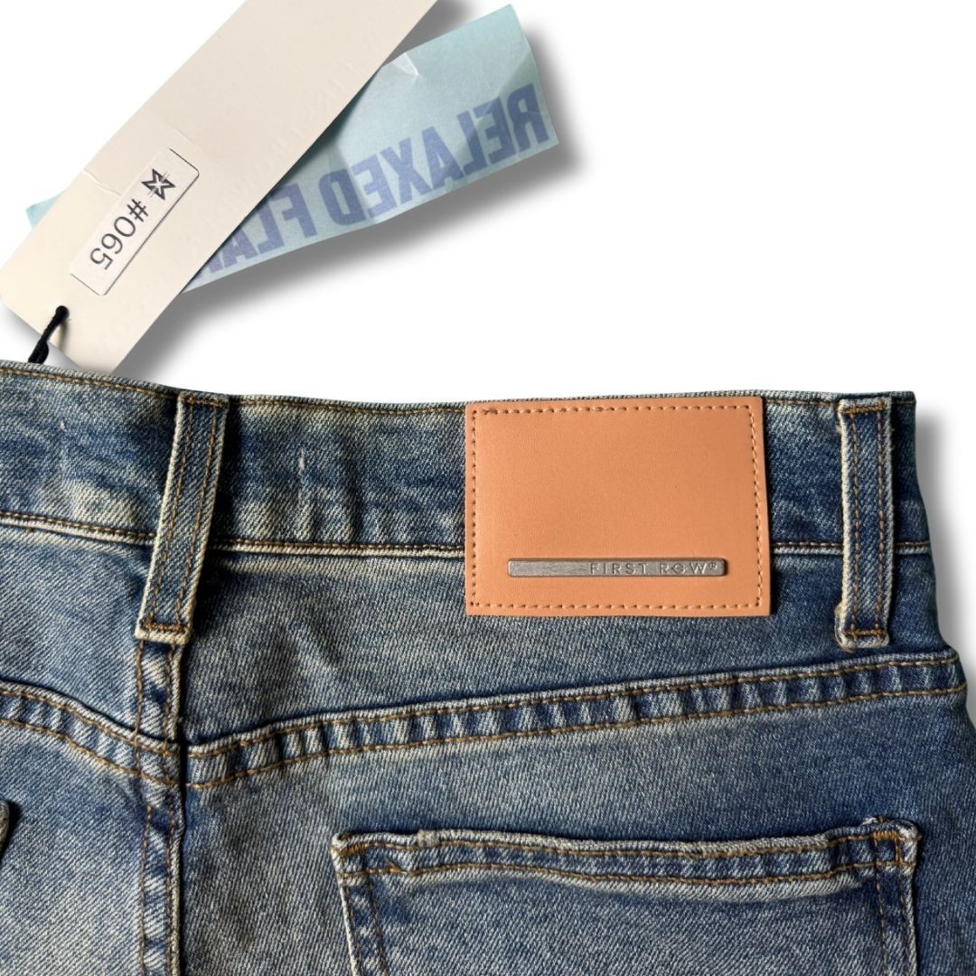 NWT First Row Denim Men’s Distressed Flare Relaxed Fit Jeans 30×33 Streetwear Fa