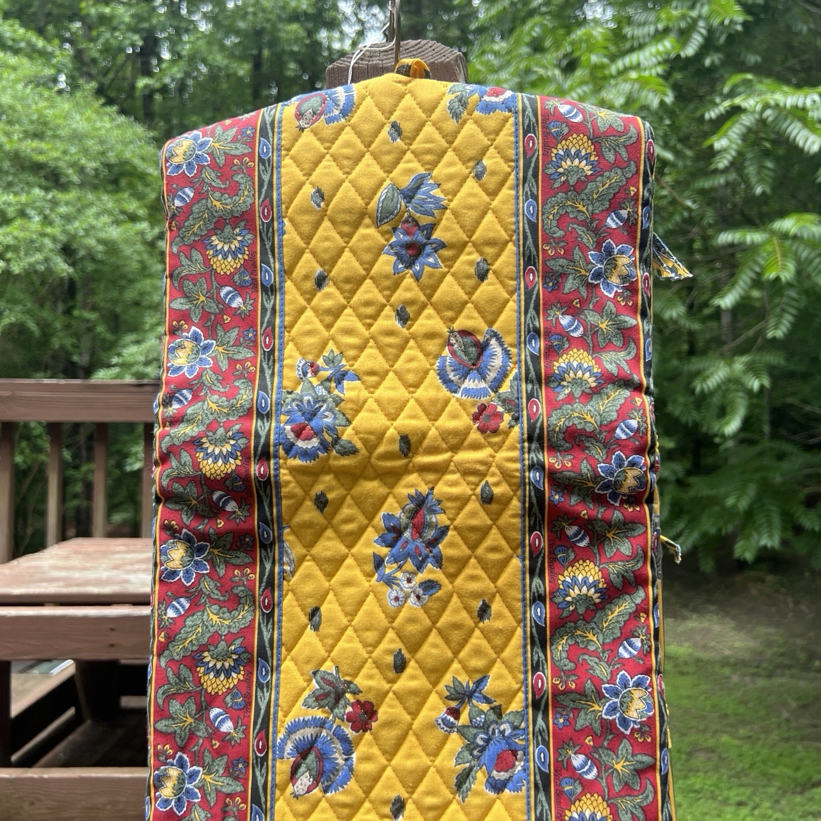 Vera Bradley 100% Cotton Feminine Floral French Yellow Hanging Organizer USA