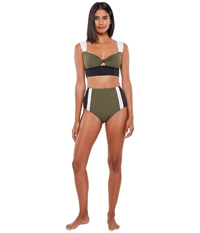 Sanctuary L56520 Womens Green Block Party High-Waist Bottoms Size XL