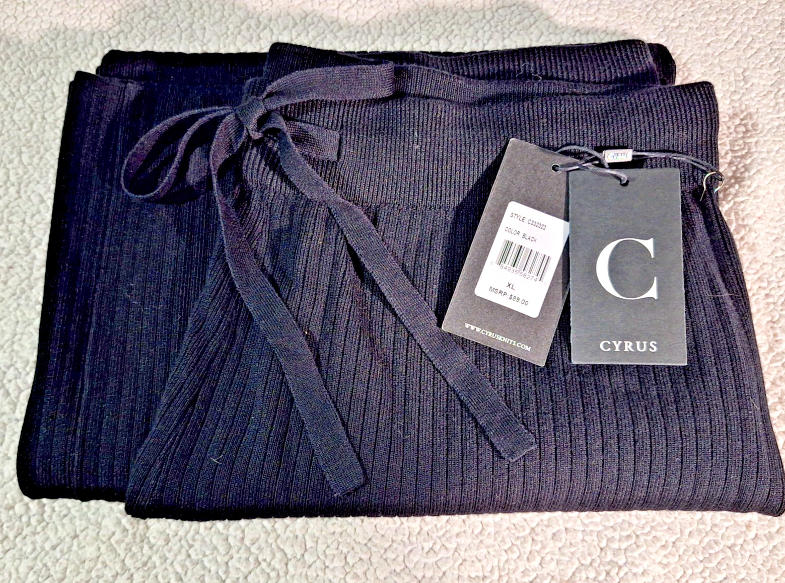 Cyrus of New York – NWT Black Super Soft & Cozy Knit Sweater Pants Women XL