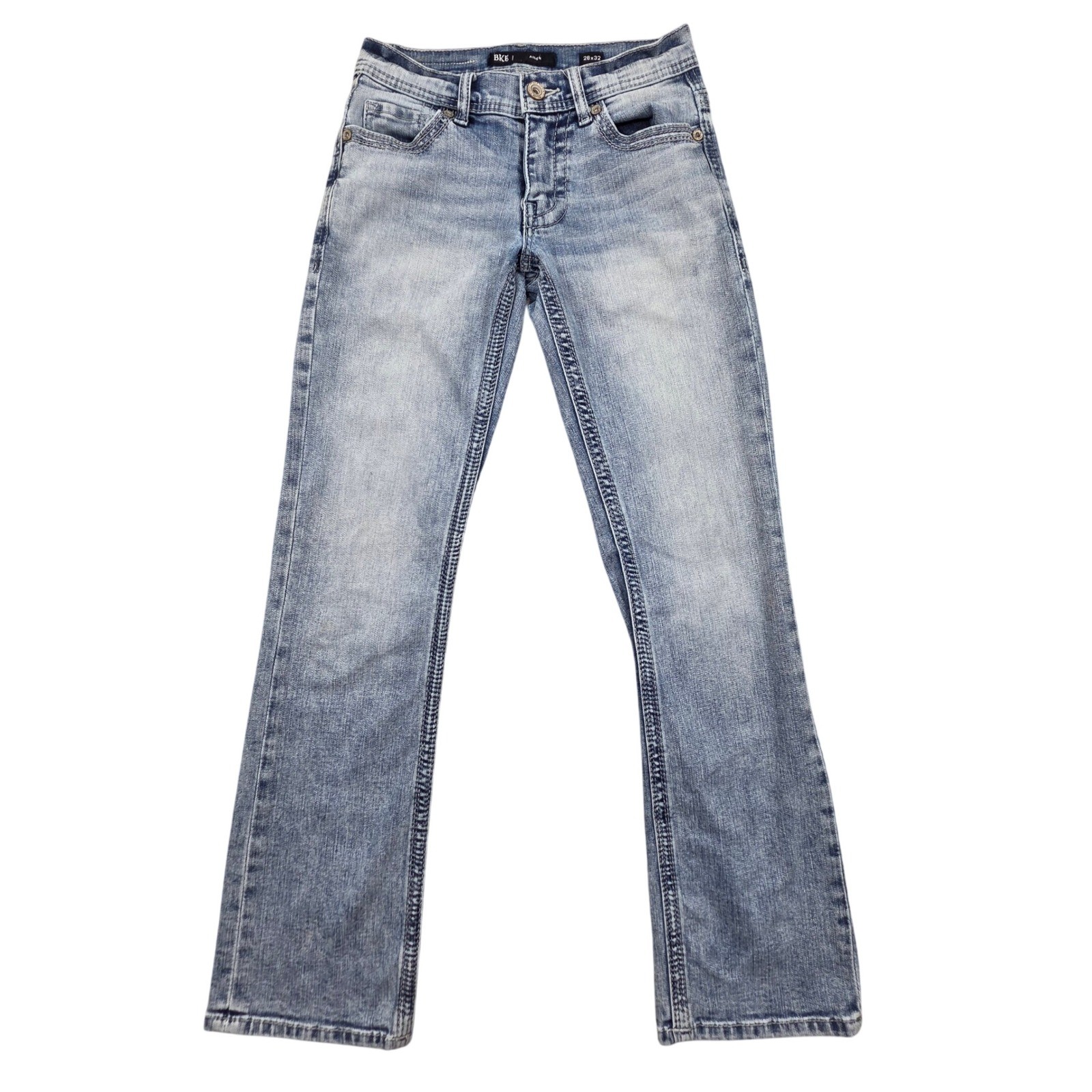 BKE Aiden Jeans Slim Straight ABS21445 Light Wash Blue Mens 26×32