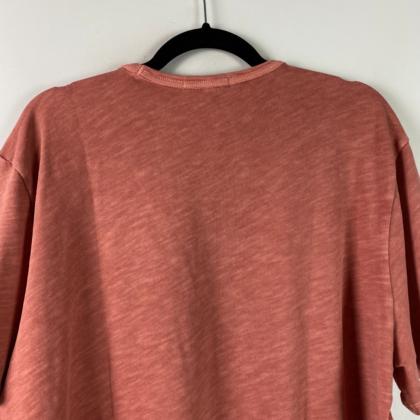 Marine Layer Tee Mens Size L Vintage Heavy Slub Pocket Rust Red Short Sleeve