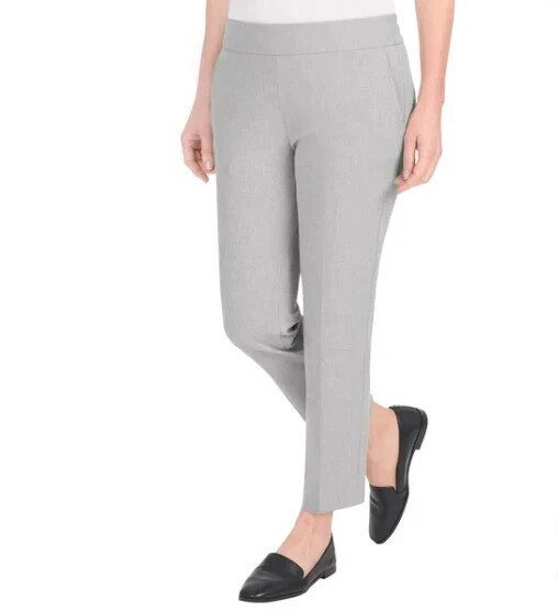 Hilary Radley Women’s Pull-On Ankle Pants, Heather Gray, Size XL
