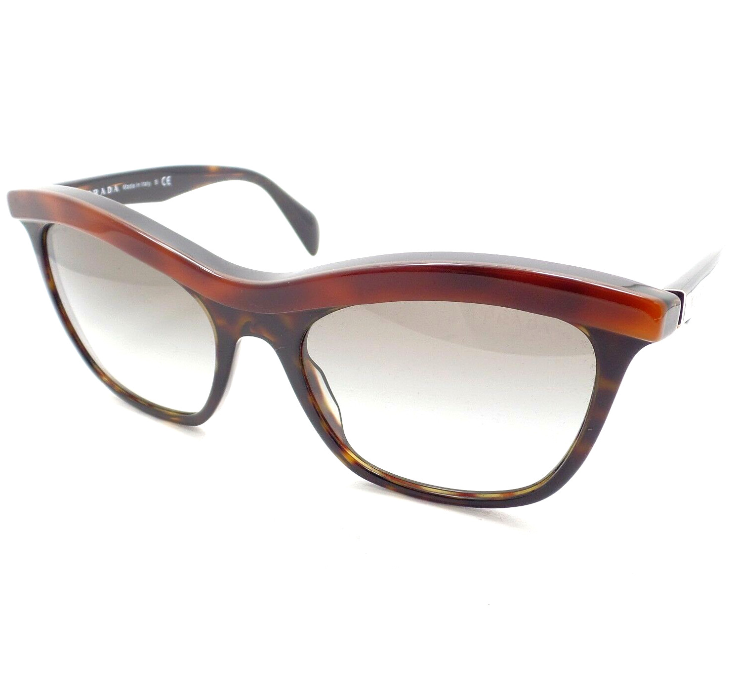 Prada SPR 19P MA4-0A7 55 Havana Black Grey Fade New Authentic Sunglasses