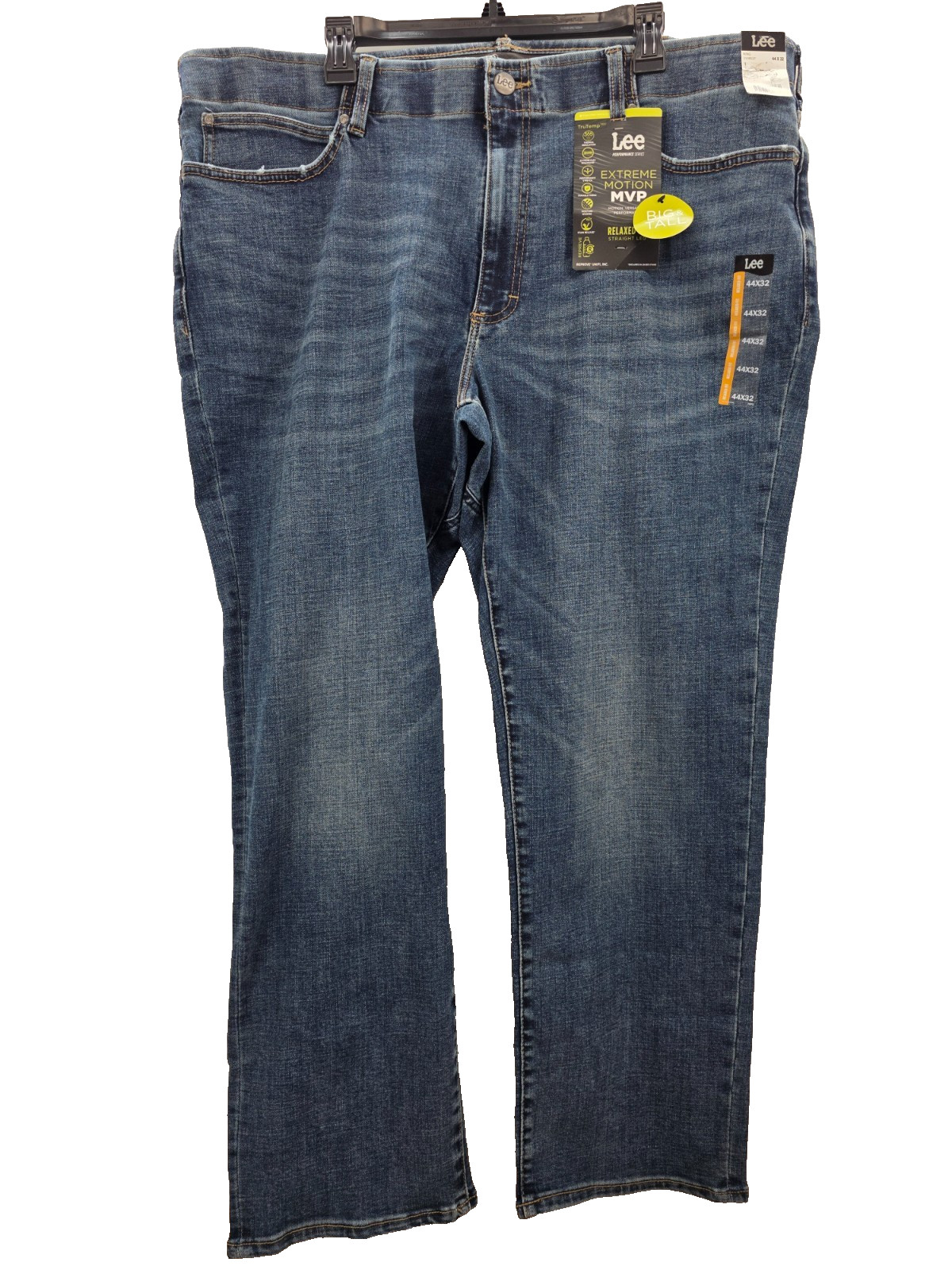 Lee Relaxed Fit Straight Leg Extreme Motion MVP Waist Jeans Mens Size 44×32