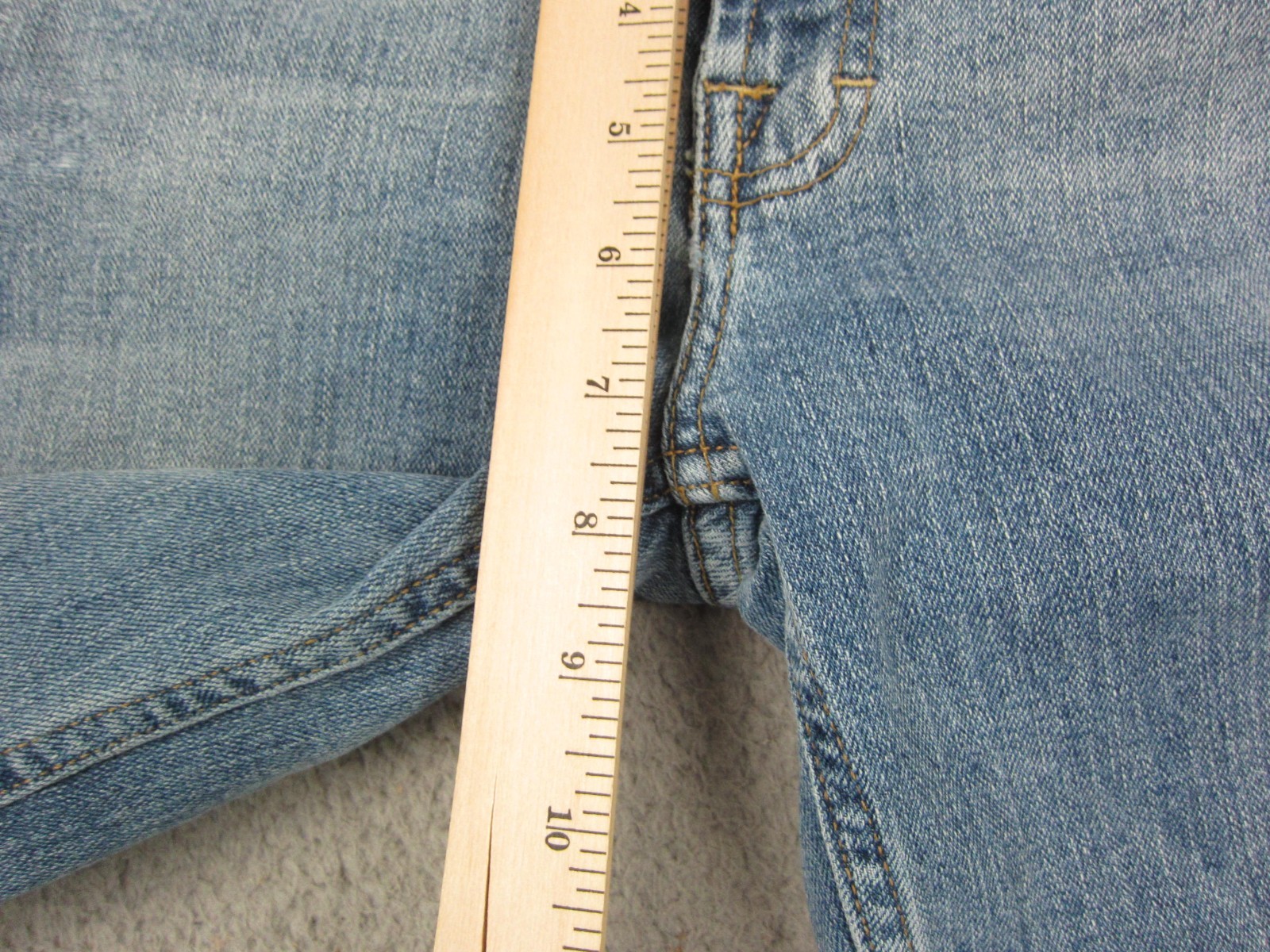 American Eagle Jeans Womens 4 Reg Blue Stretch Skinny Flare Denim Distressed