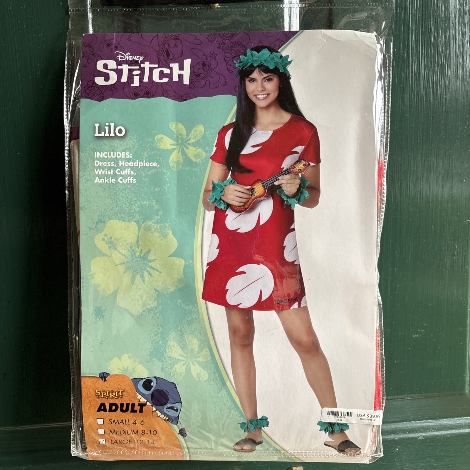 NEW Disney Adult Lilo & Stitch LILO Dress Costume Sz Large (12/14) Halloween