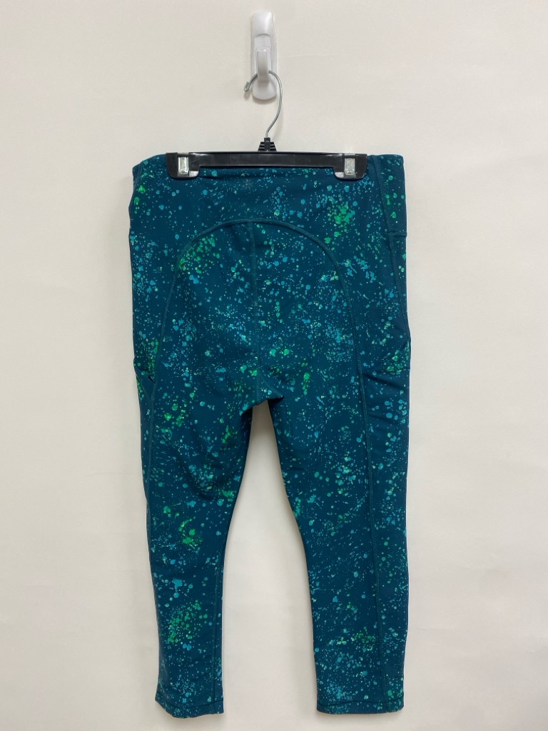 Athleta Size M Teal Blue Green Speckles Athletic Leggings