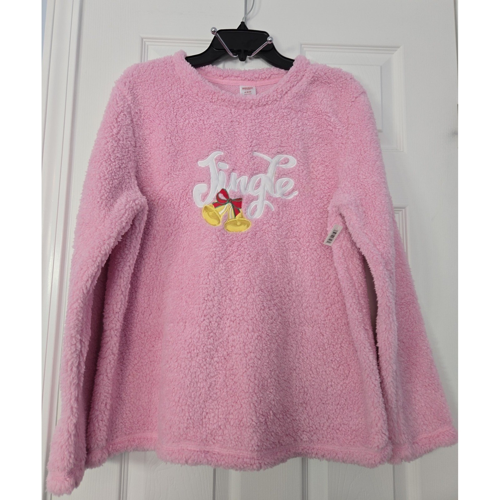 Sharpa Pullover Womans Holiday top Size Mediun Jingle bells