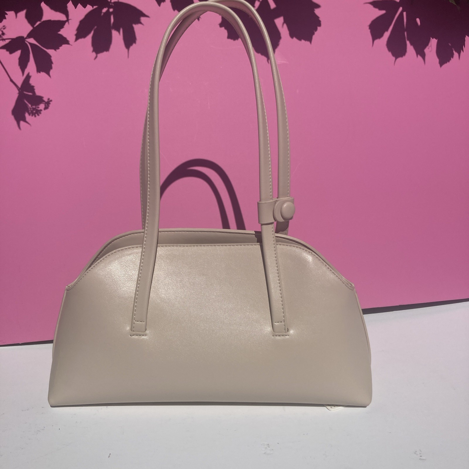 Urban Expressions NWT Stylish Oat Milk Vegan Leather Top Handle Shoulder Bag