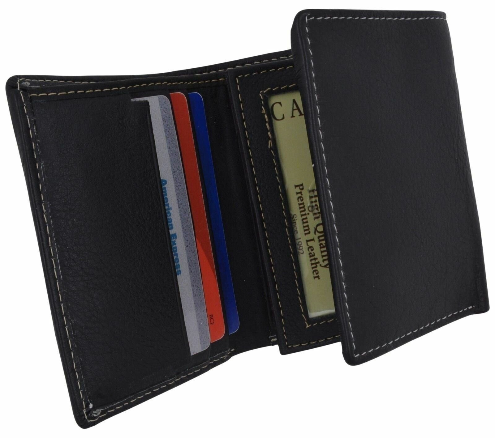 Trifold Mens Premium Leather Credit Card ID Holder Wallet US Free Shipping New