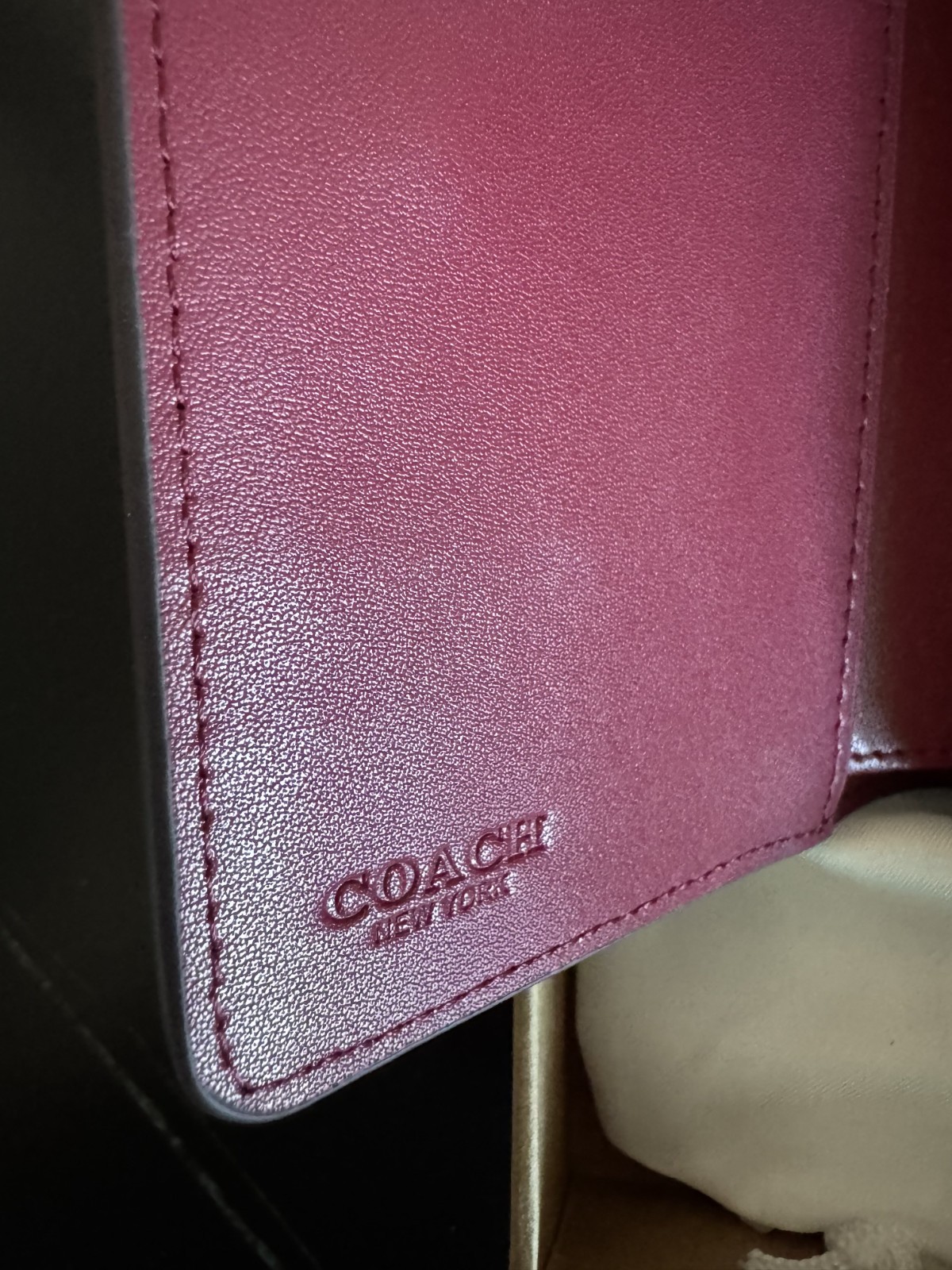 NEW Coach Med Corner Zip Wallet Clutch CZ342 Brown Signature Canvas Cherry Print
