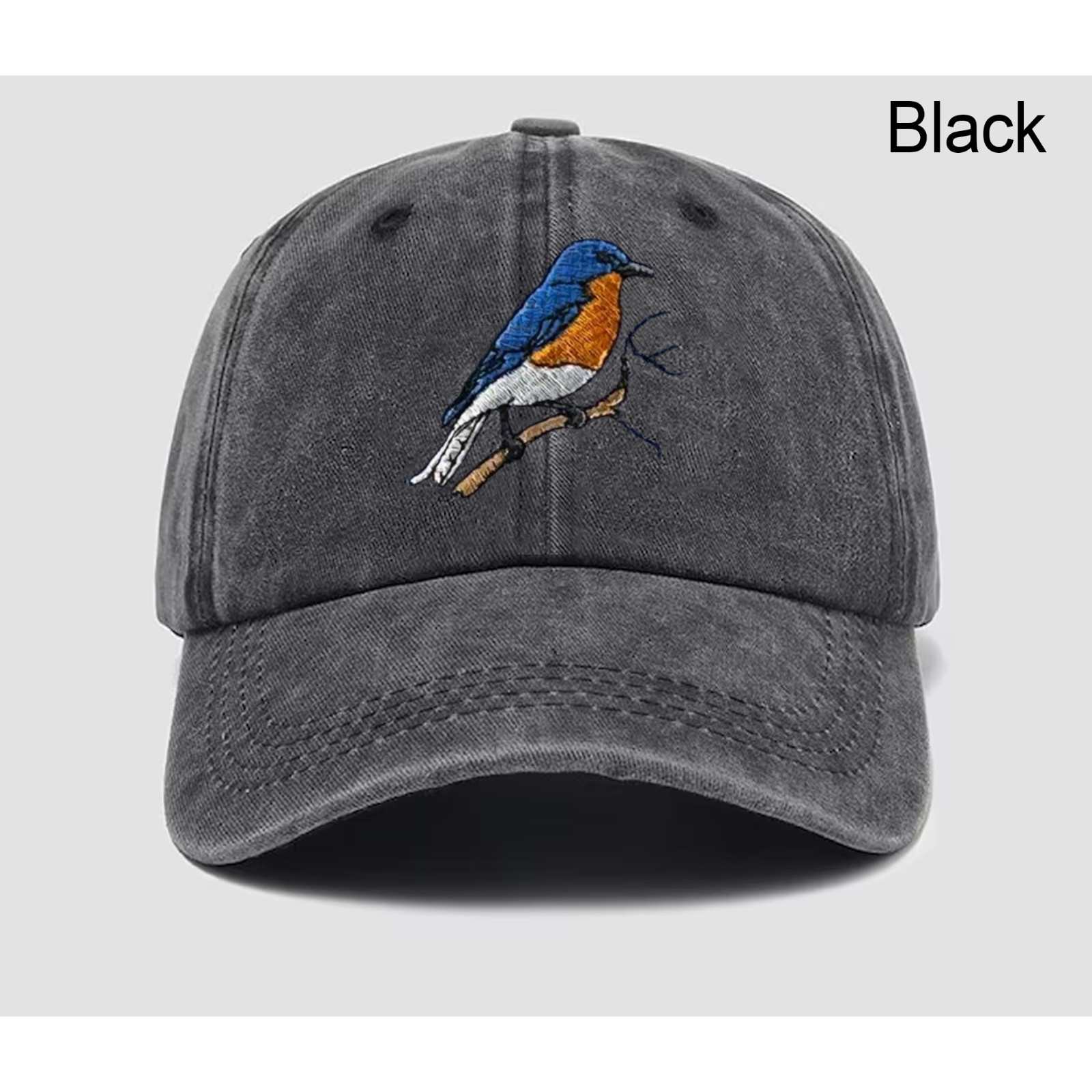 BlueBird Embroidered Baseball Hat, Low Profile Dad Cap, Eastern Blue Bird, Gift