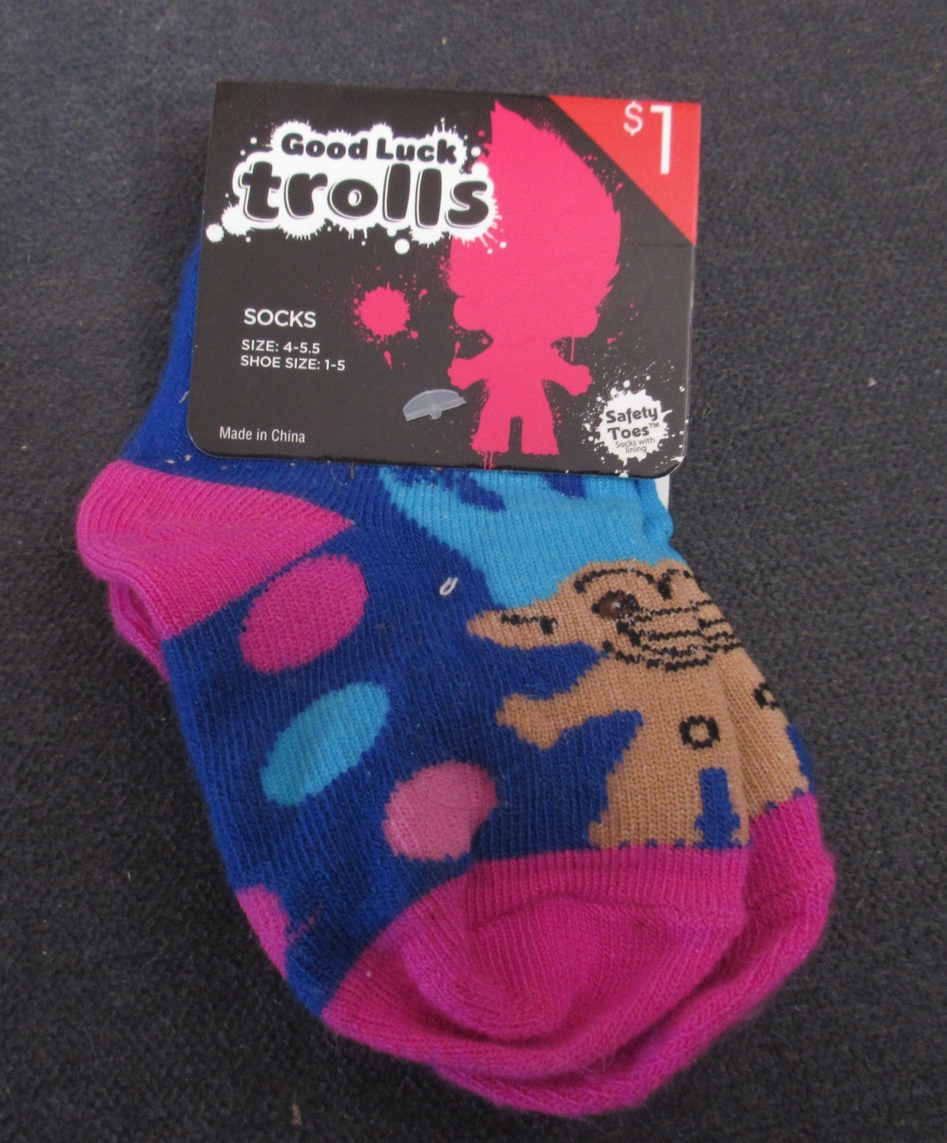 Good Luck Trolls Pair Socks Size 4-5.5 Shoe Size 1 – 5, NEW with Tags