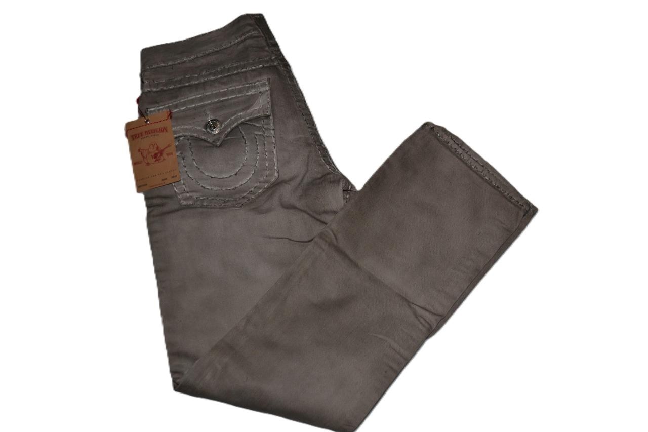 True Religion Ricky Super T Men’s Jeans Coated Ted Taupe 32 Authentic Brand New