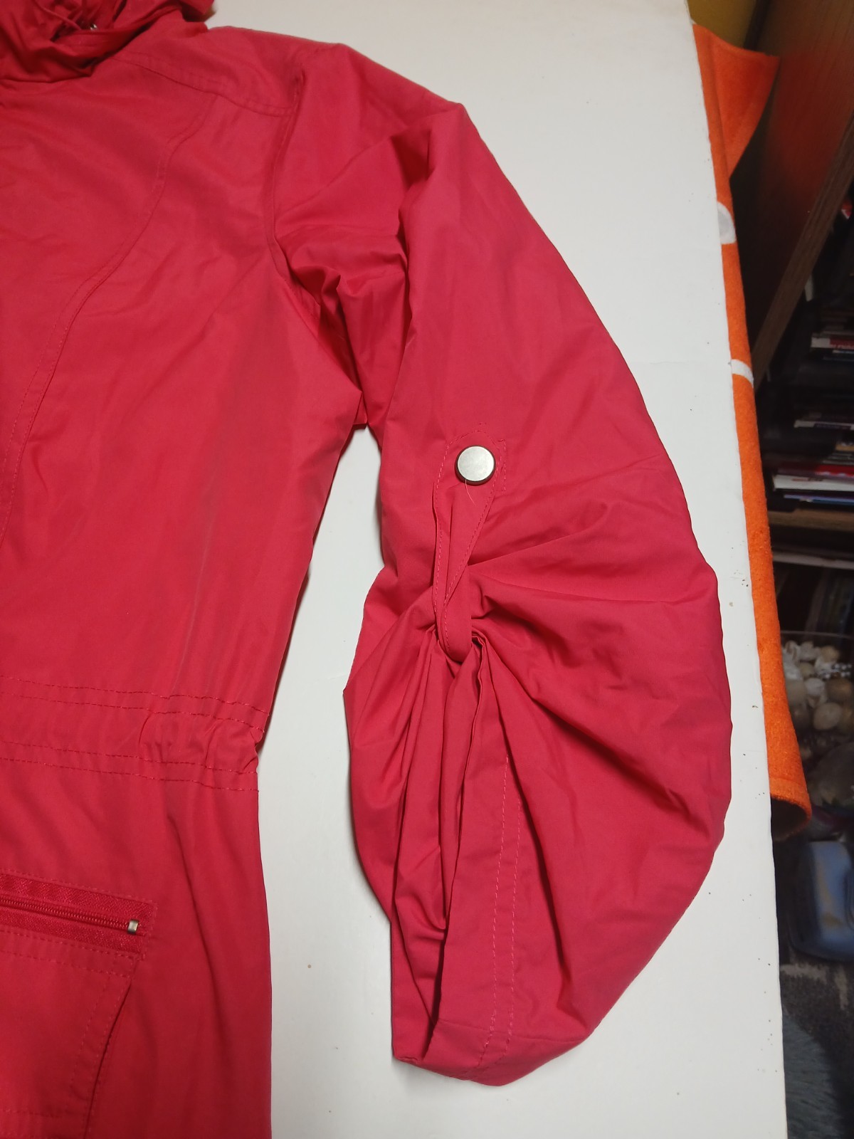 Style&co red zip snap button windbreaker jacket hooded xl women’s